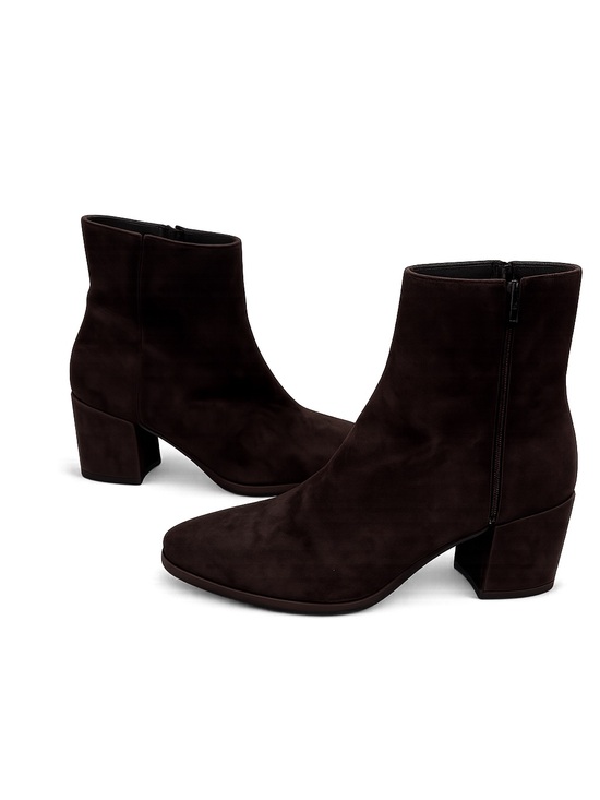debut Shoes - Debut Italy Brown Suede Leather Chunky Block Heel Shoes Boots Booties size 39 8
